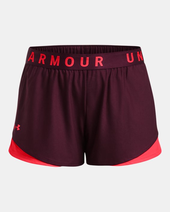 Women's UA Play Up 3.0 Shorts, Maroon, pdpMainDesktop image number 6